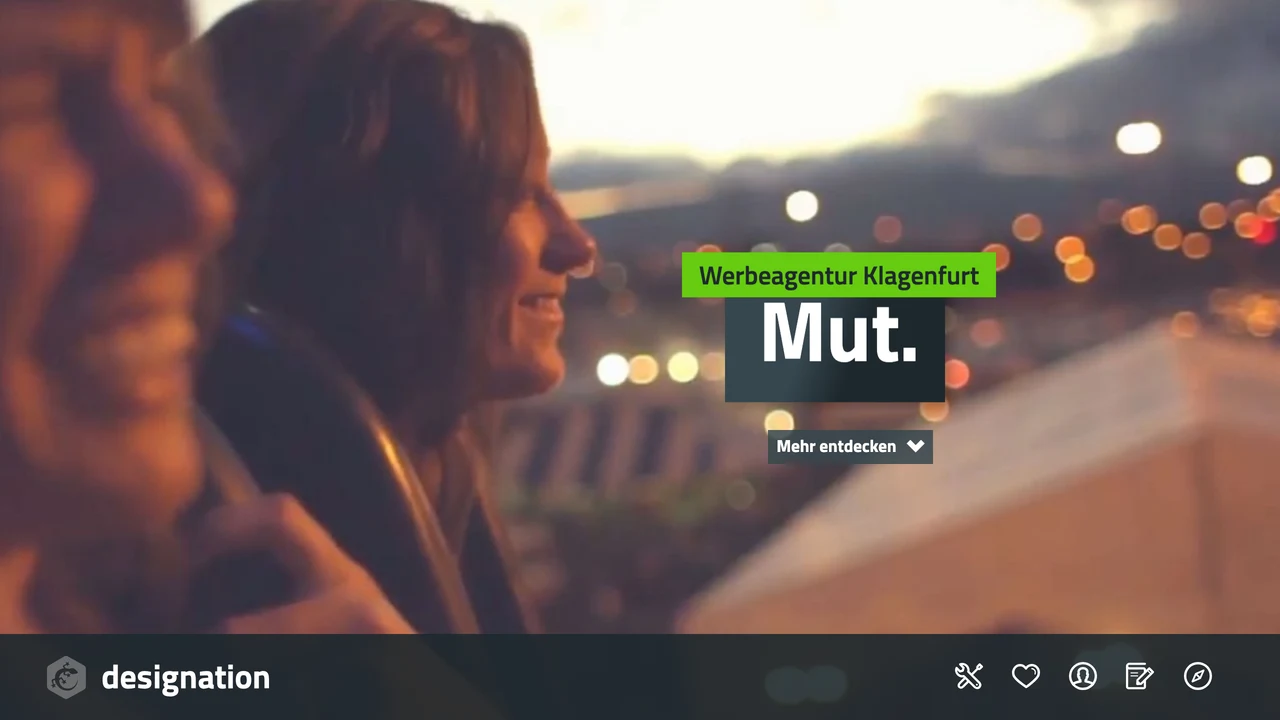 Screenshot der Website von designation