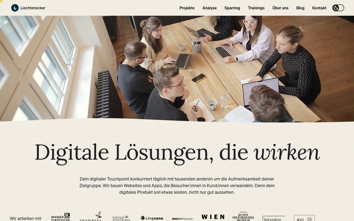 Screenshot der Website von Liechtenecker