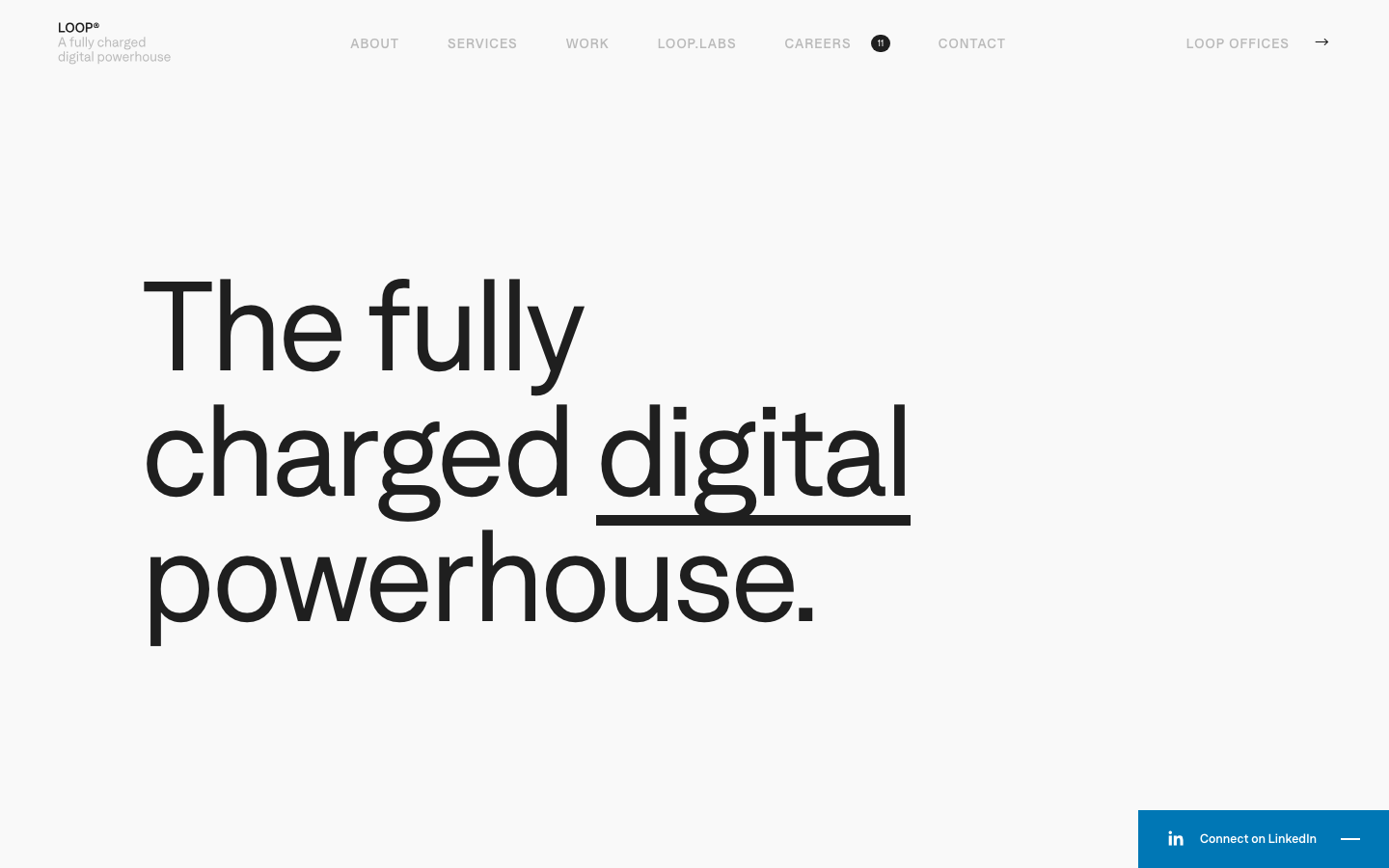Screenshot der Website von LOOP