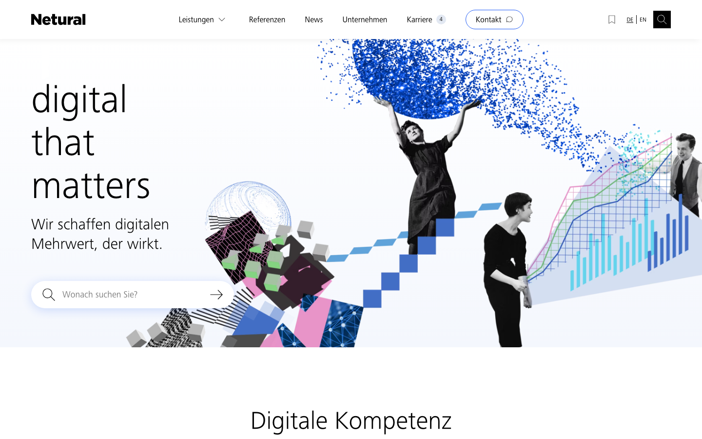 Screenshot der Website von Netural