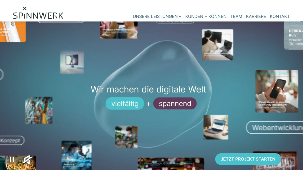 Screenshot der Website von SPiNNWERK