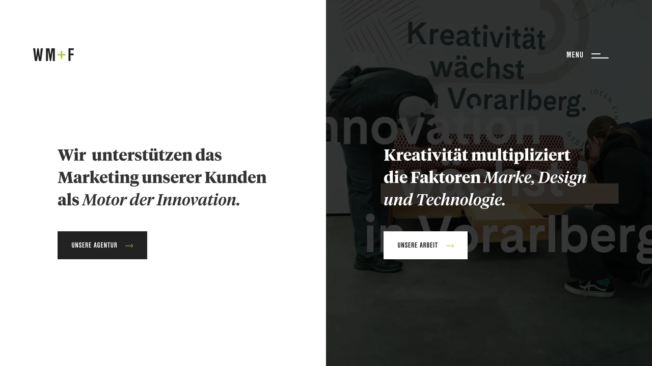 Screenshot der Website von Weber, Mathis + Freunde