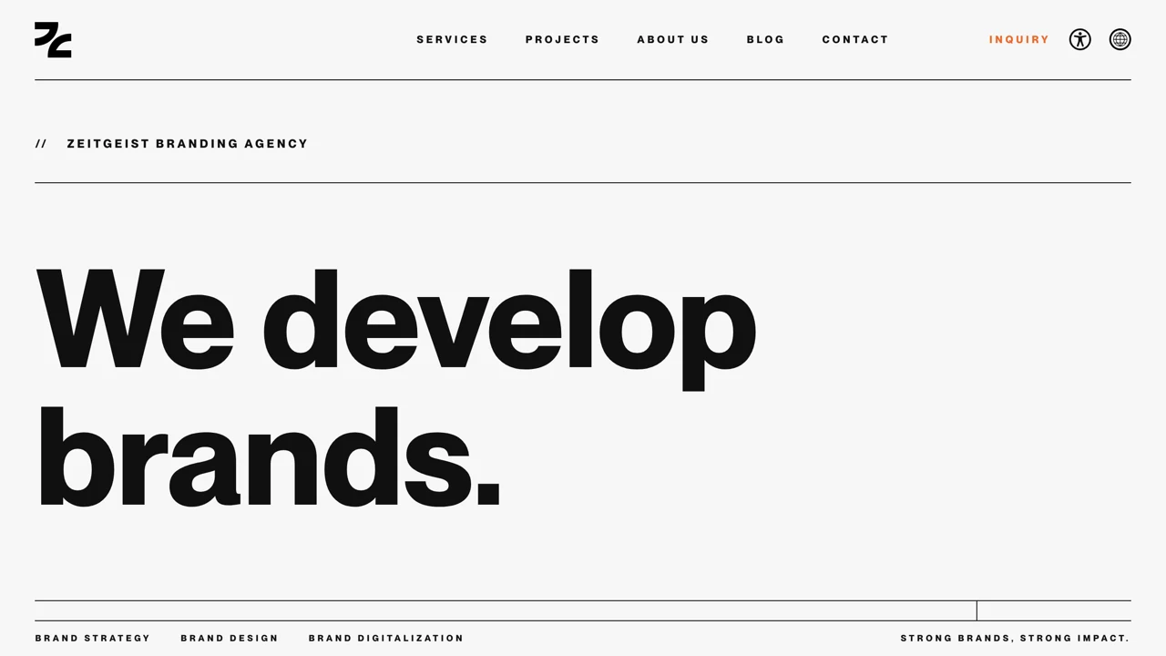 Screenshot der Website von Zeitgeist Agentur